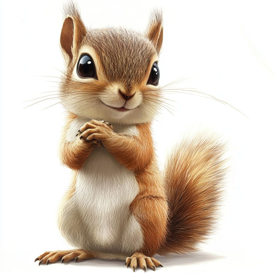 Detailed and realistic illustration of an AI-generated squirrel
