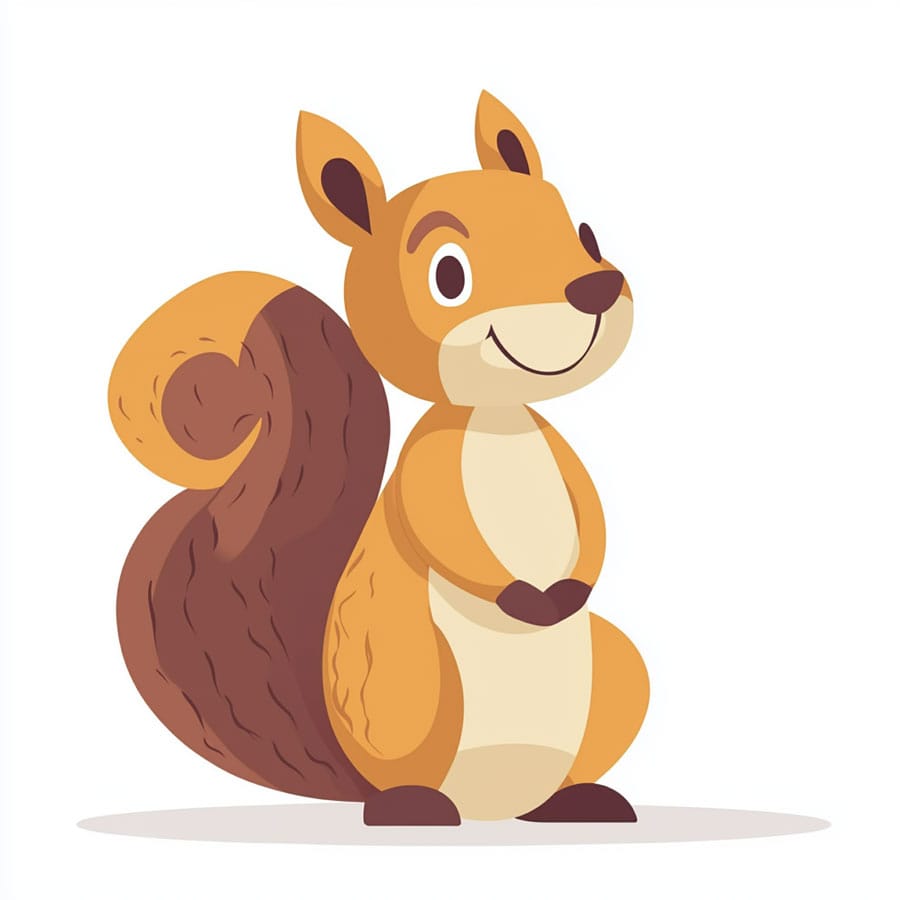 Simple illustration of a small squirrel