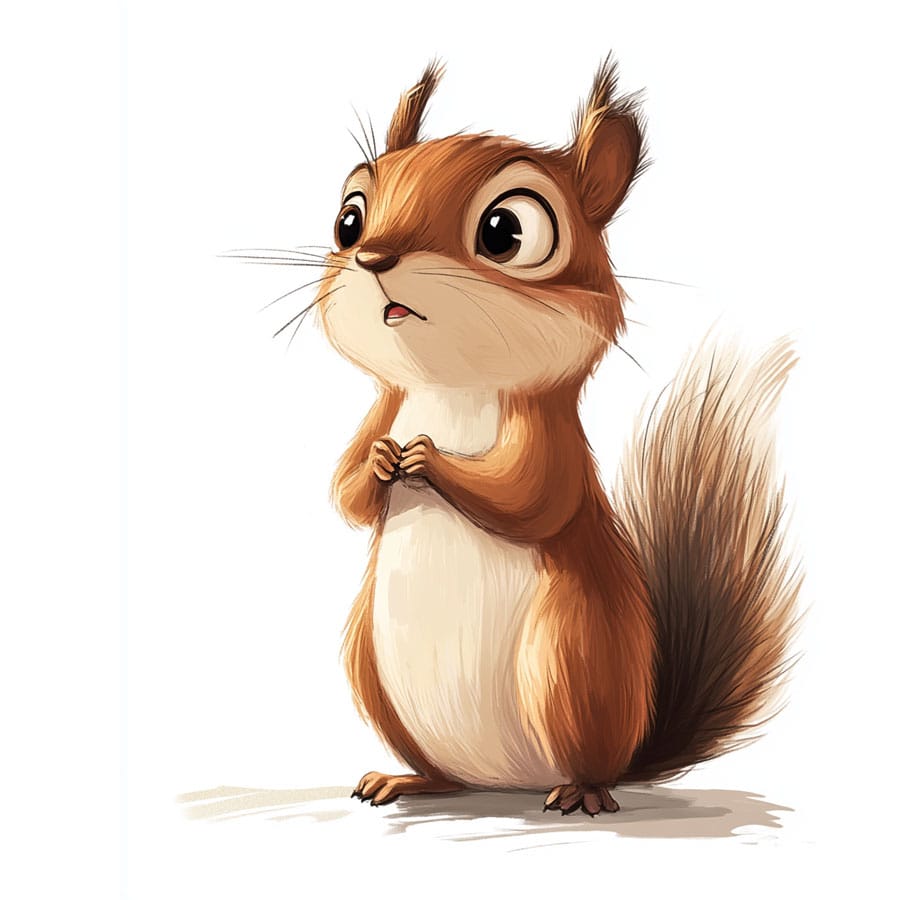 Illustration of a standing squirrel