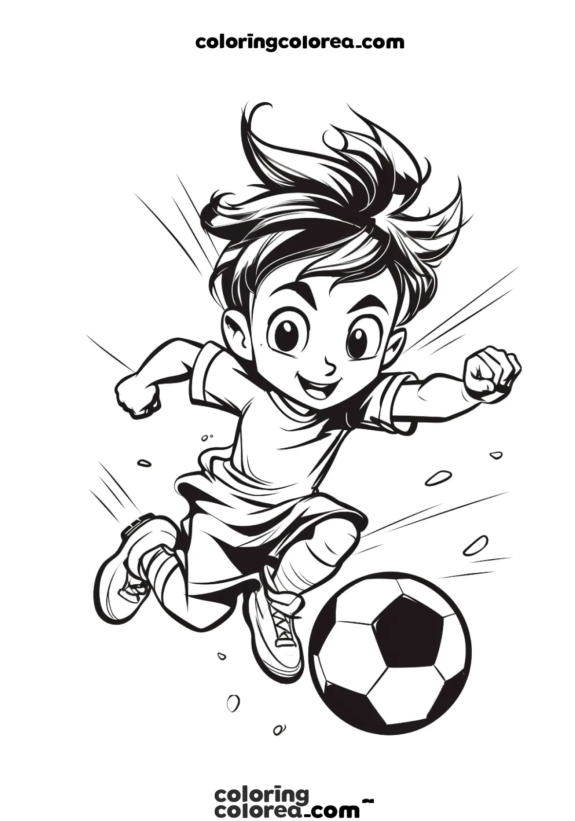 A boy playing football