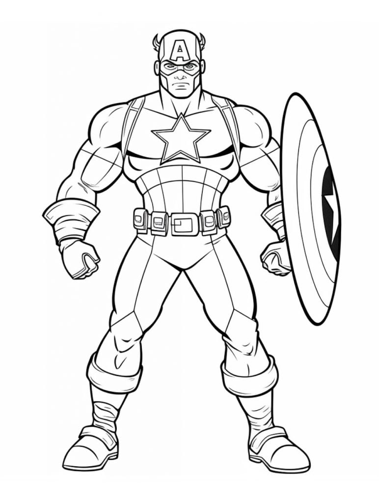 Dibujo para colorear del Capitán América