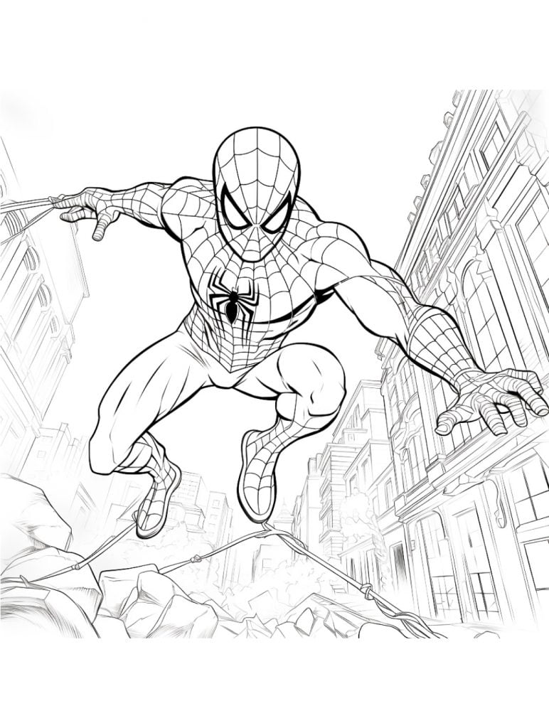 Dibujo para colorear gratis de Spiderman