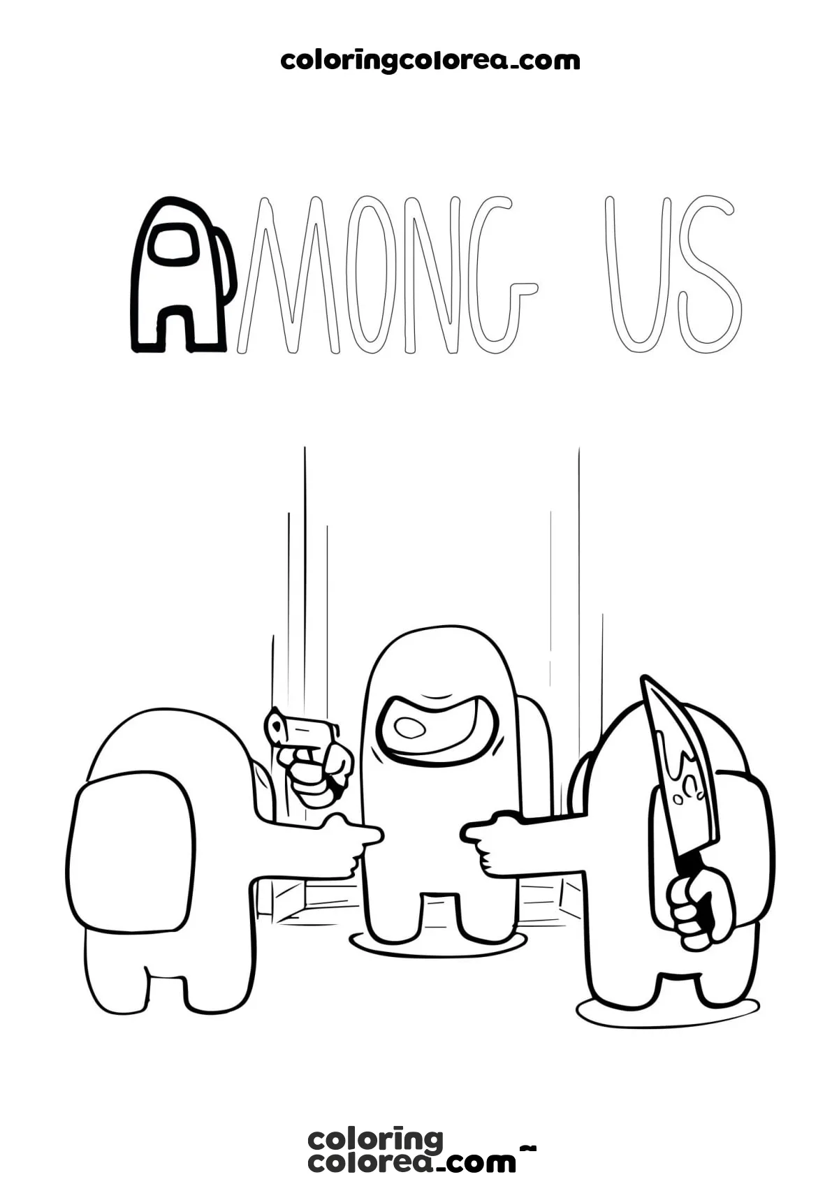 Colorear dibujo de escena Among us