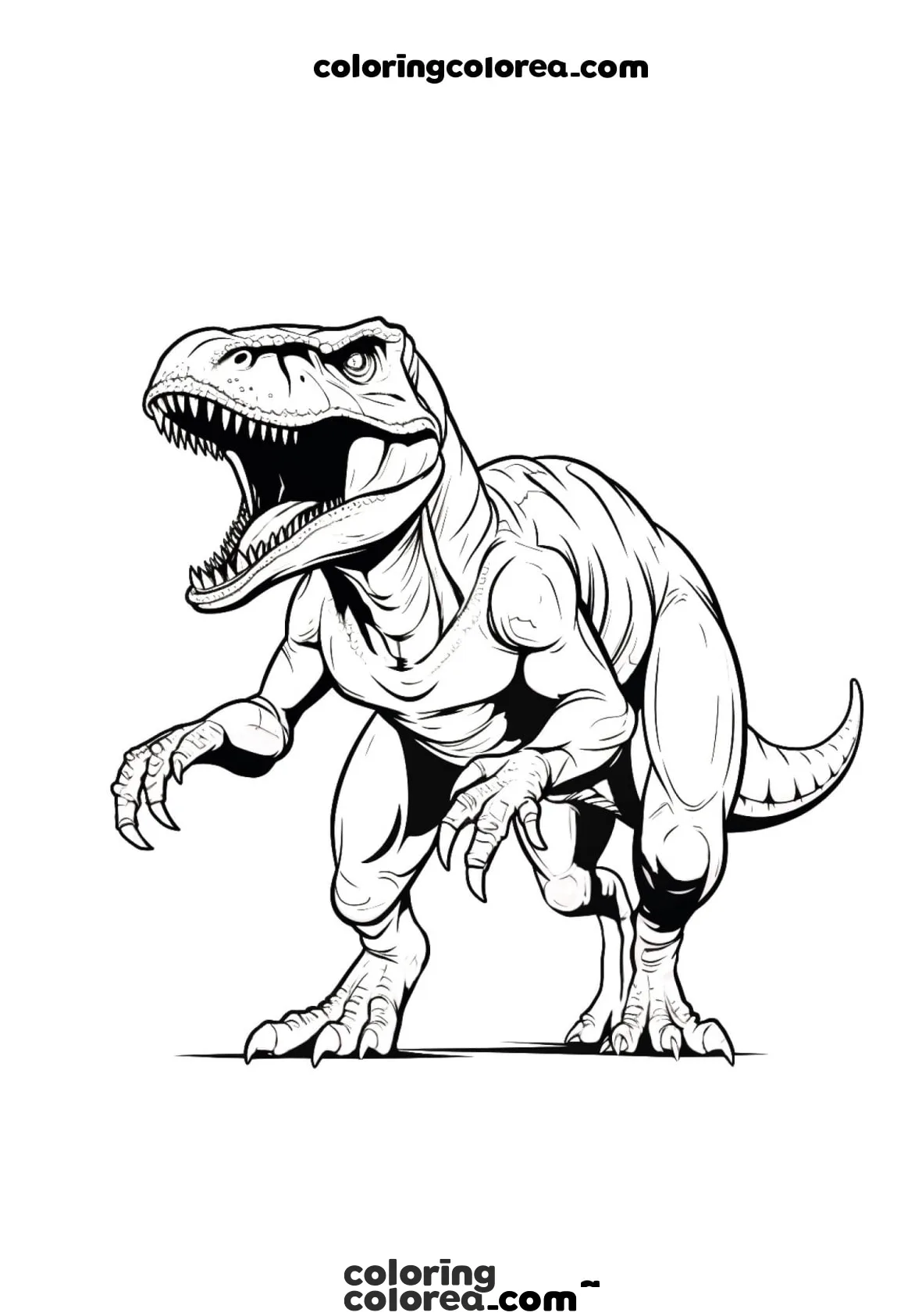 Dibujo para colorear de un tiranosaurio Rex T-Rex