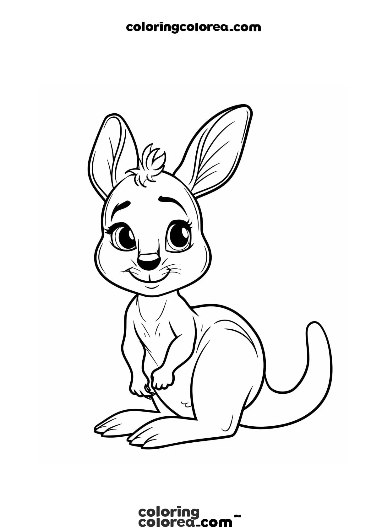 Dibujo para colorear de un canguro joven