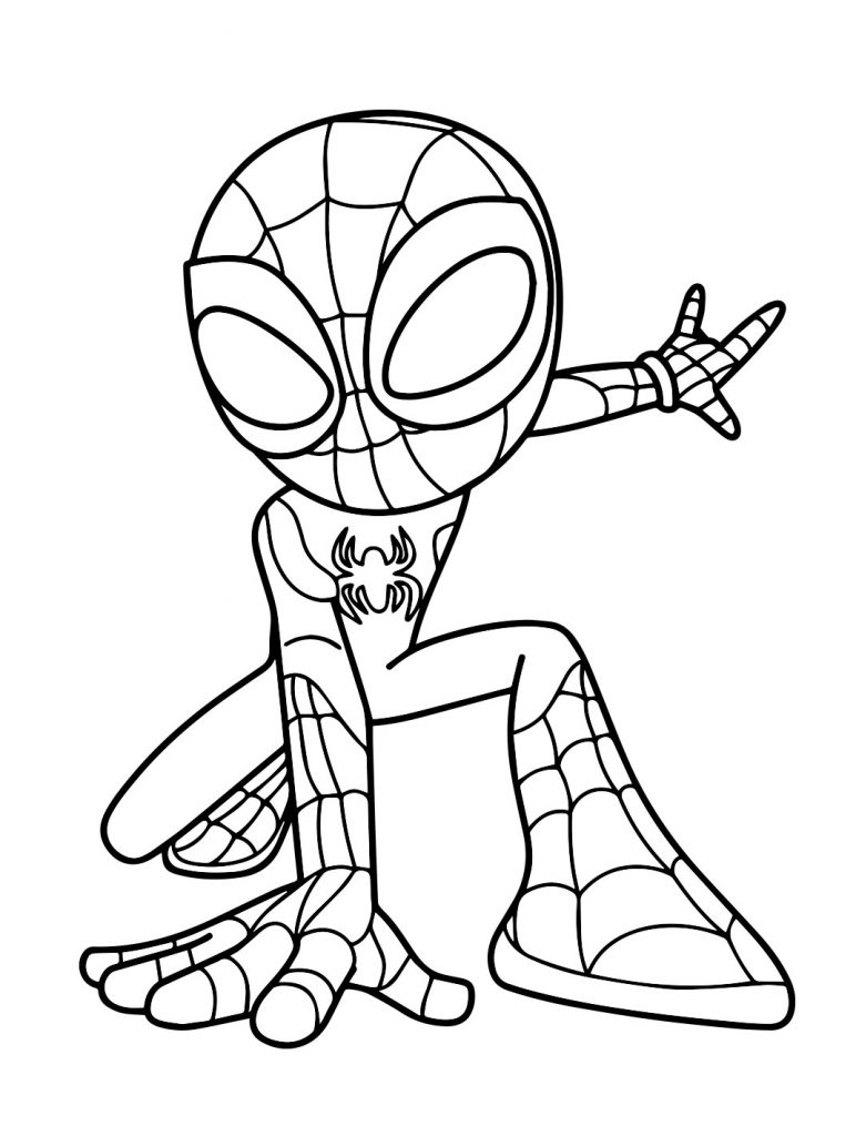 Colorea gratis al superhéroe de Marvel Spiderman