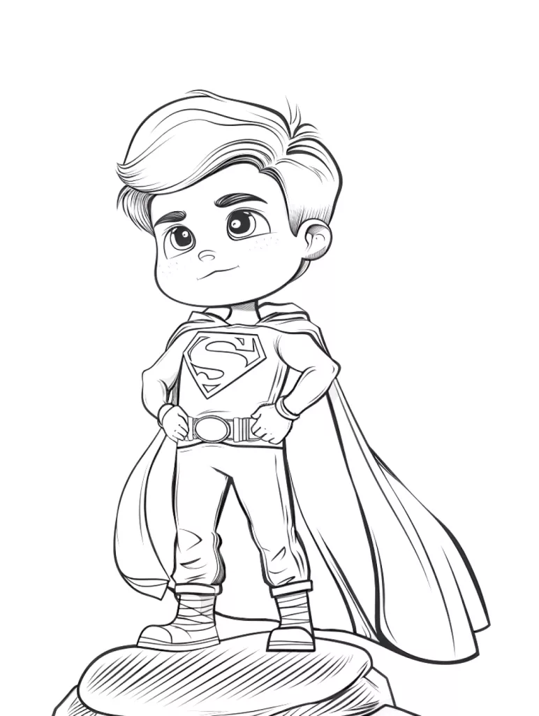 coloring superman boy 06 - Mono bebé