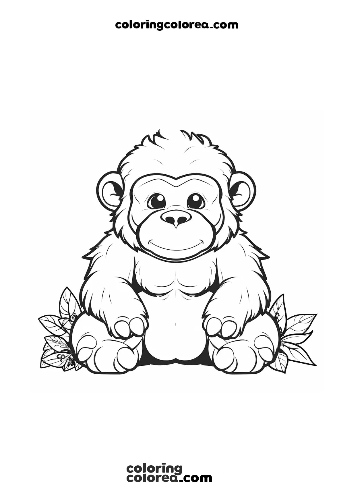 Baby gorilla seated