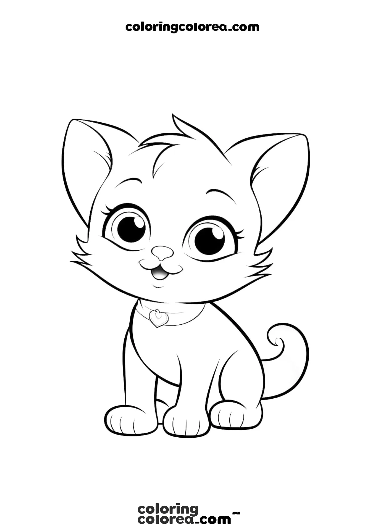 Colorear pequeño gatito estilo kawaii
