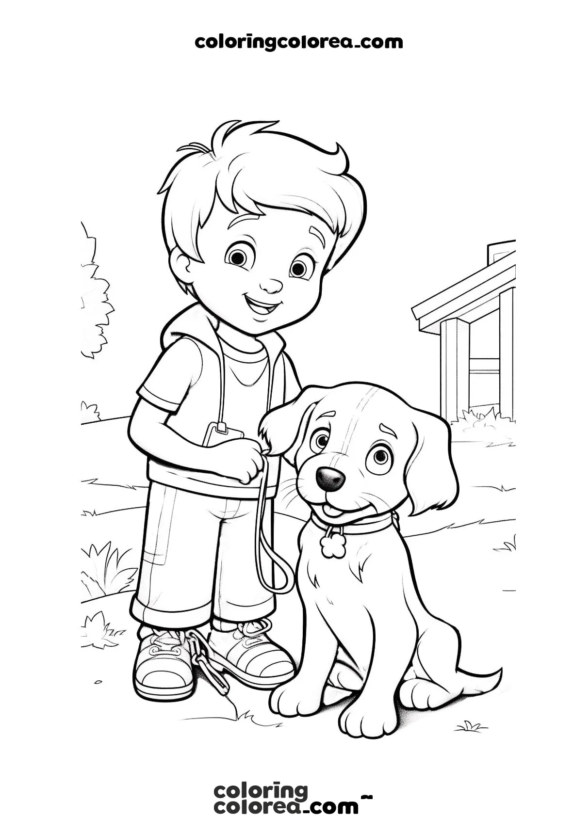 Boy with his pet