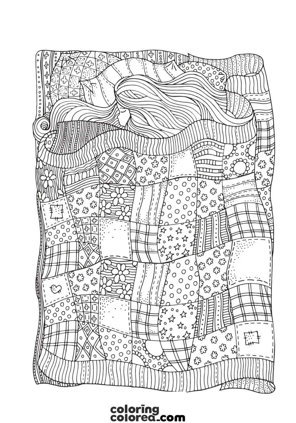 Relaxing, mandala-style colouring-in picture inspired by Gustav Klimt