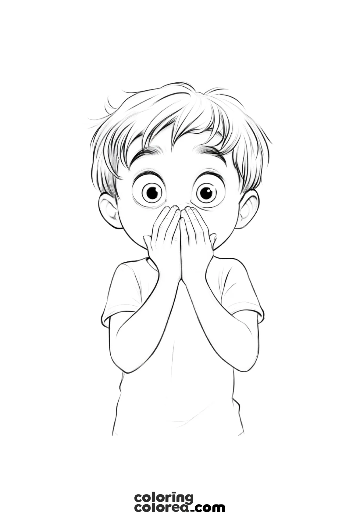 Drawing to colour in which we work on emotions: astonishment and/or surprise.