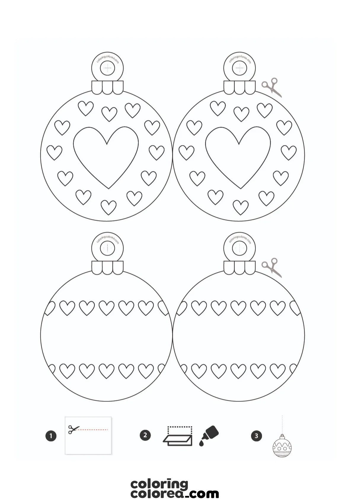 Christmas balls for colouring and cutting out