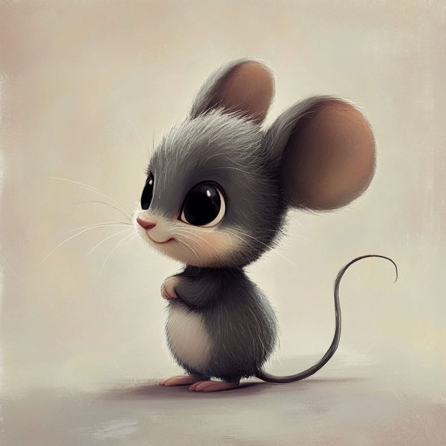 Colouring drawing of a little mouse