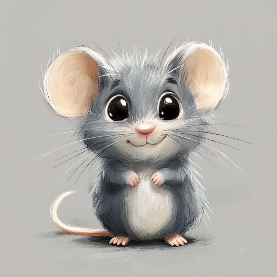 Drawing of an adorable little mouse