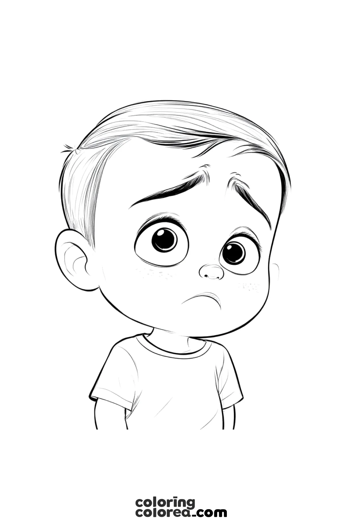 Emotions: Illustration of a child with a sad face