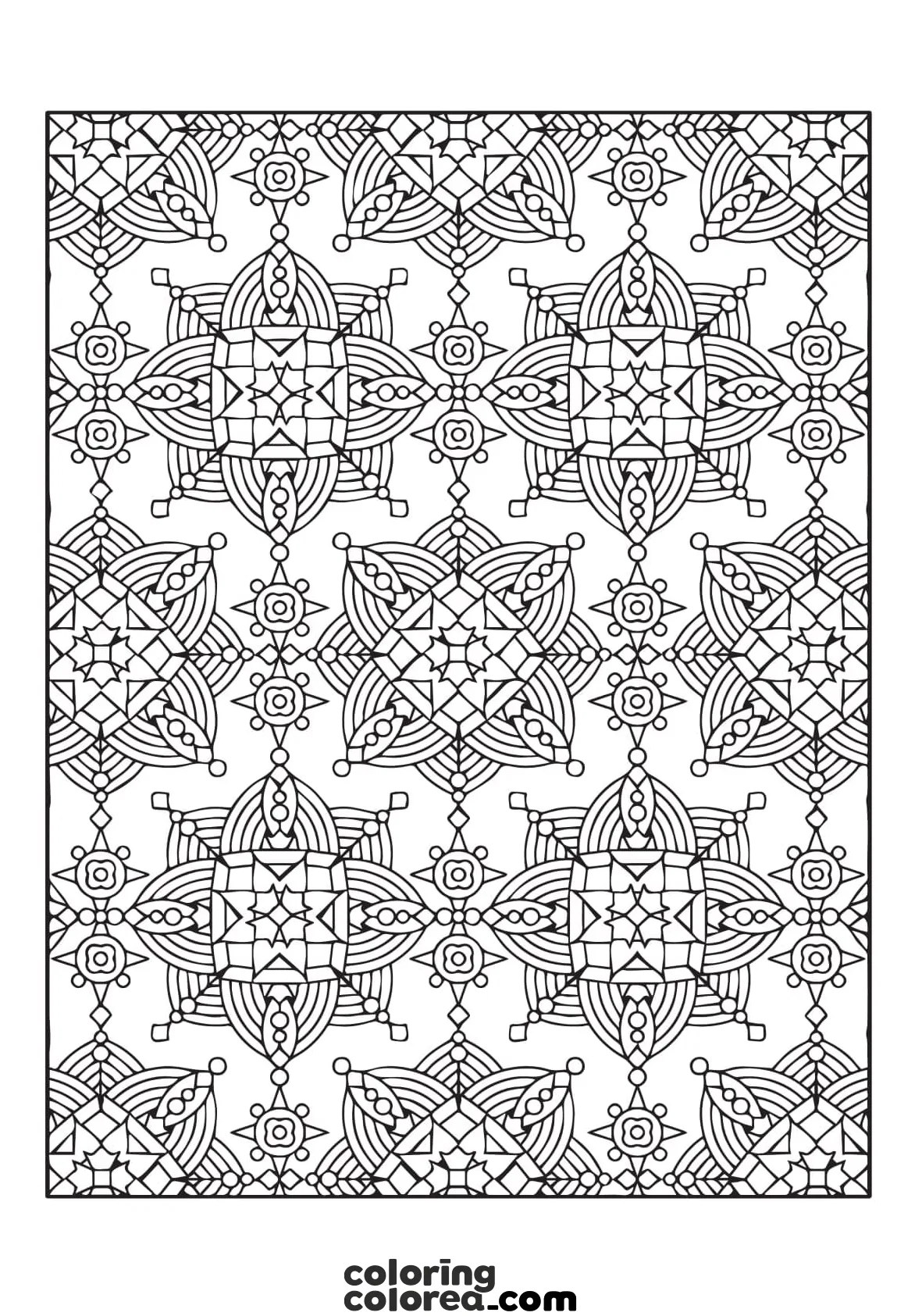 Geometric Mandala for colouring