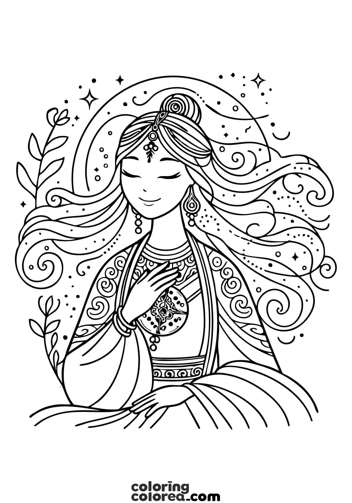 Relaxing illustration for colouring in