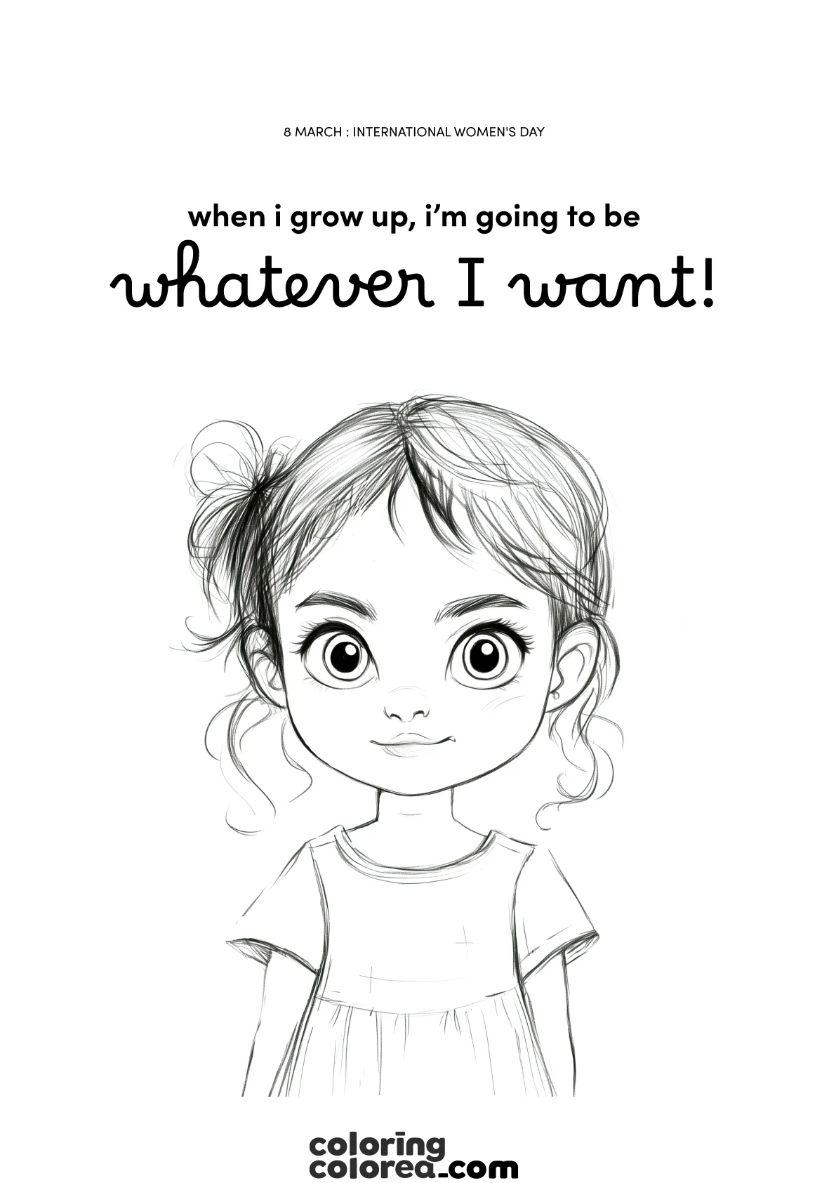 Coloring Drawing for International Women’s Day
