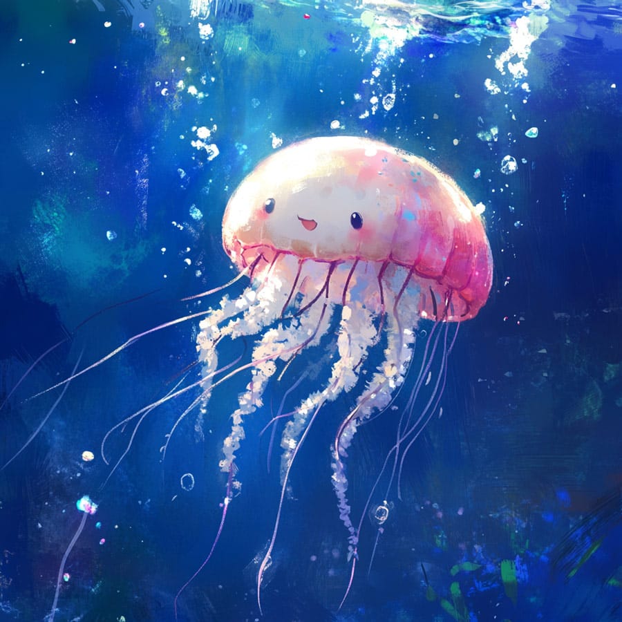 Watercolour illustration of a jellyfish