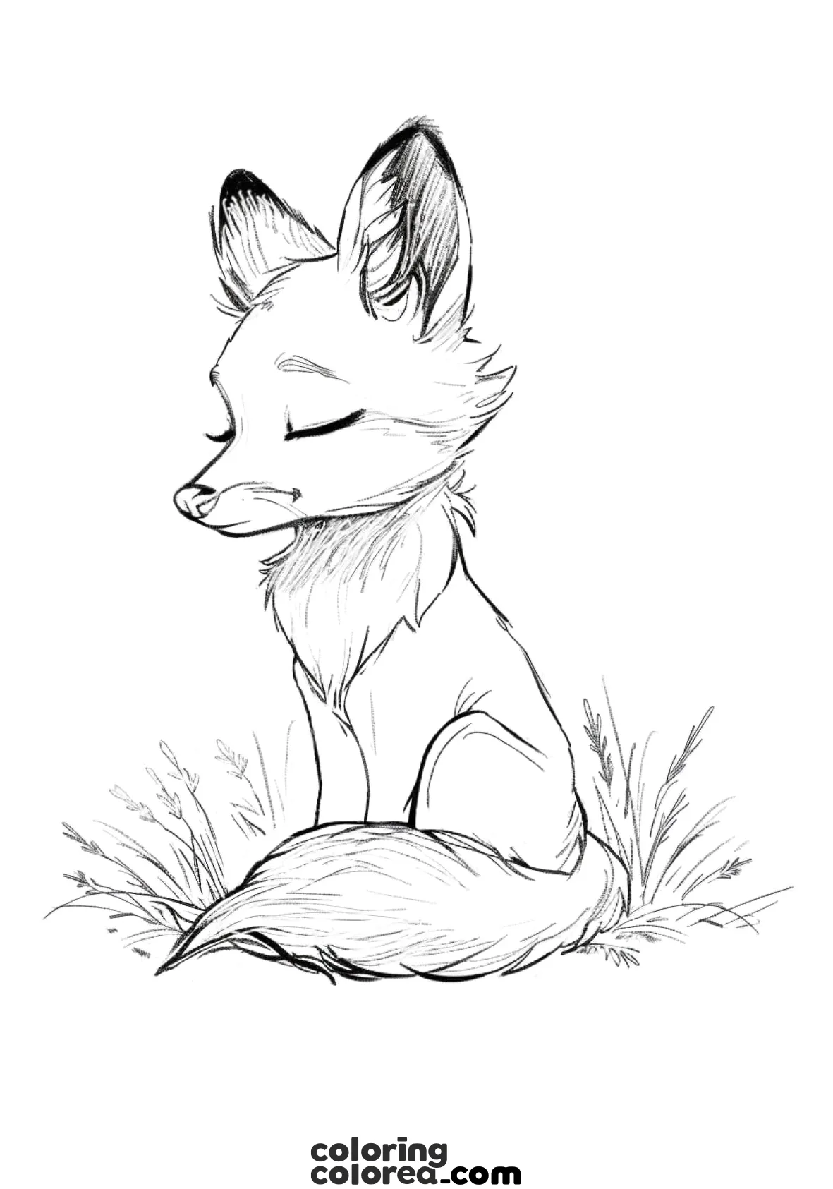 Drawing of a fox to colour