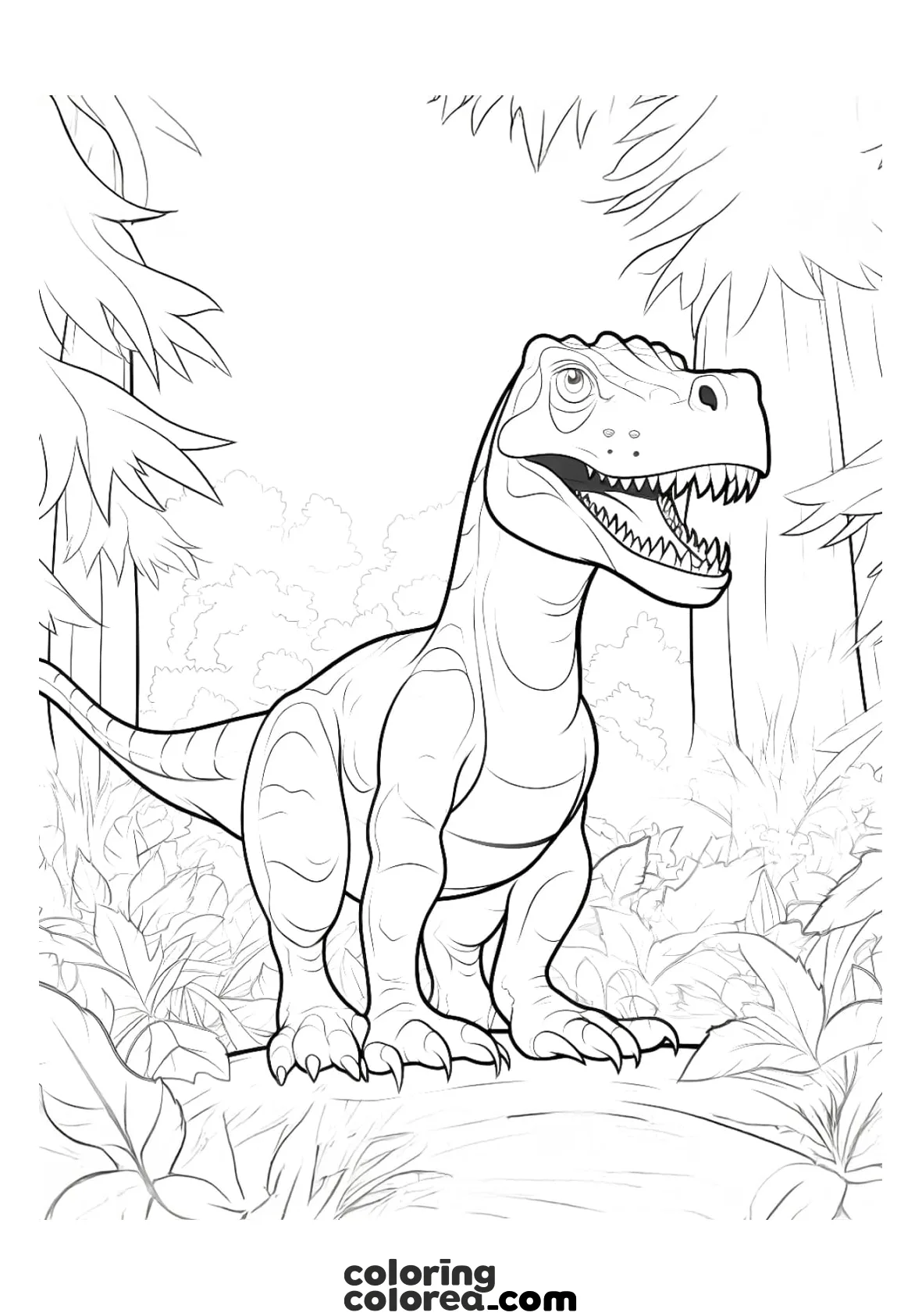 Carnotaurus dinosaur colouring page drawing