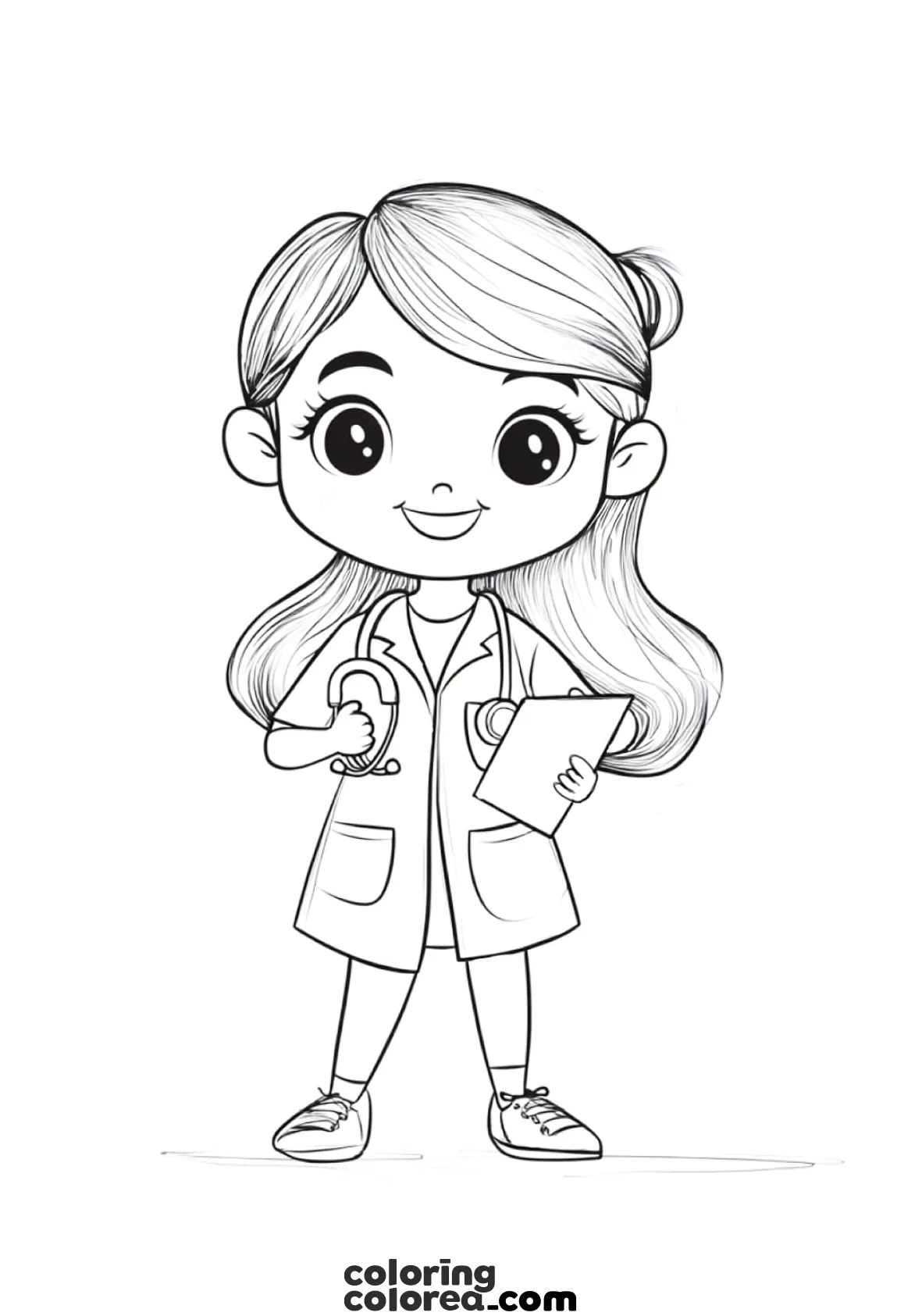 Drawing of a medical doctor for colouring in