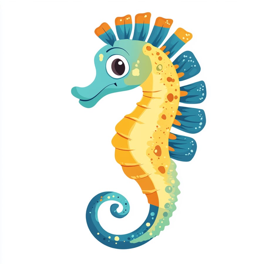 Vectorial drawing of a cute Sea Horse