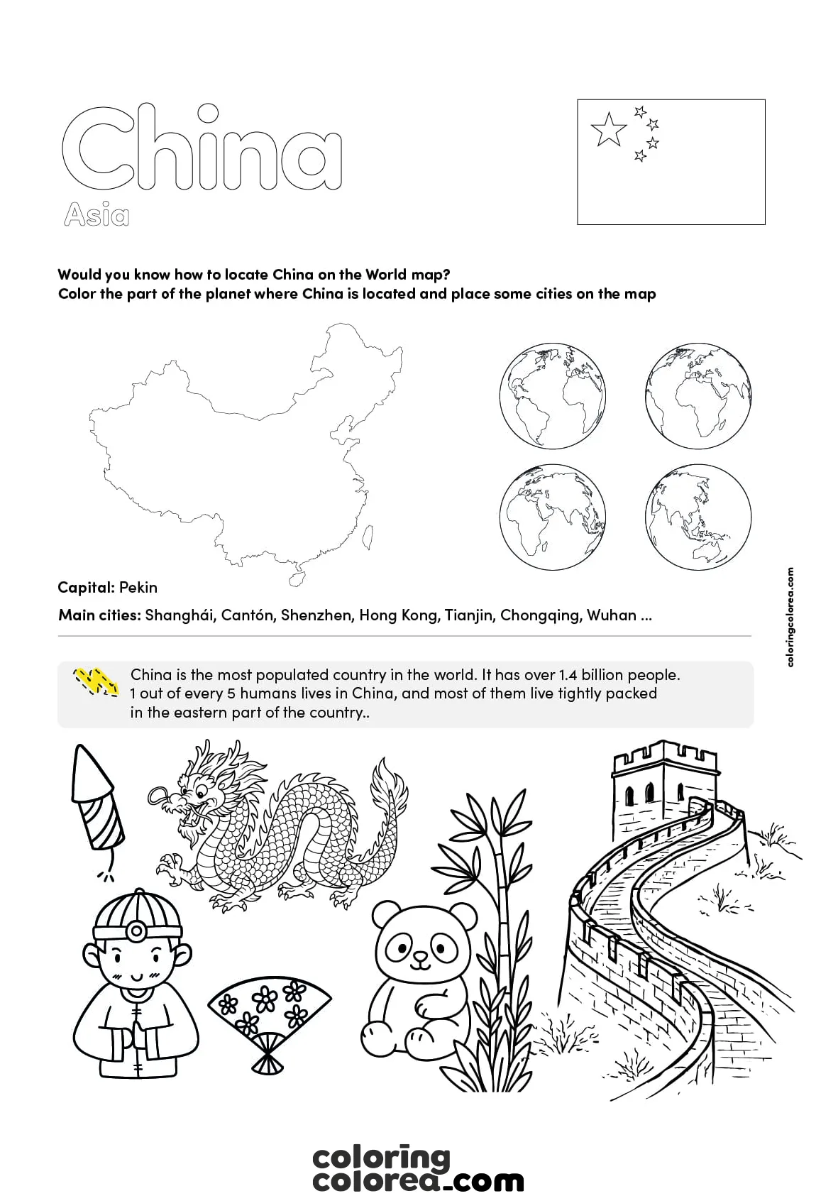 Free educational resources. A journey to the giant China. Geography and environmental knowledge