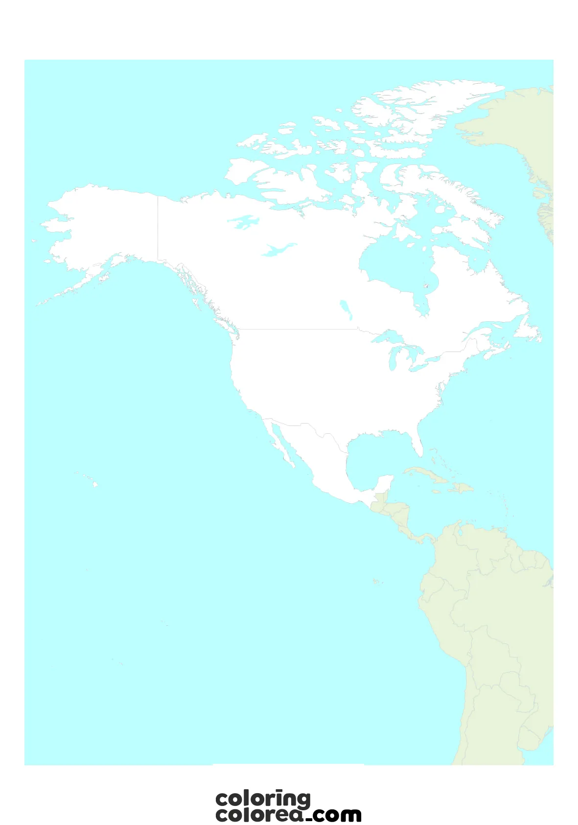 Molded political map of North America
