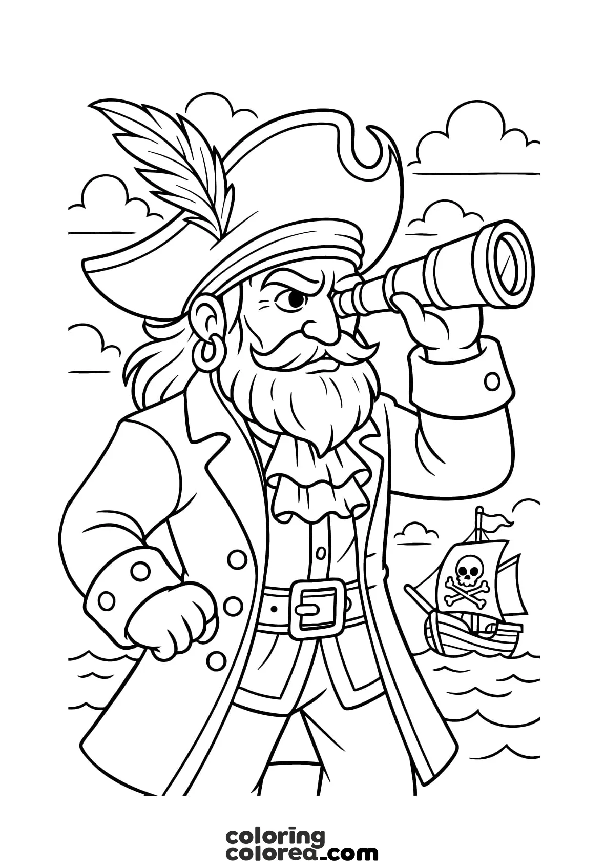 Drawing to colour and imagine your own Pirate Adventure