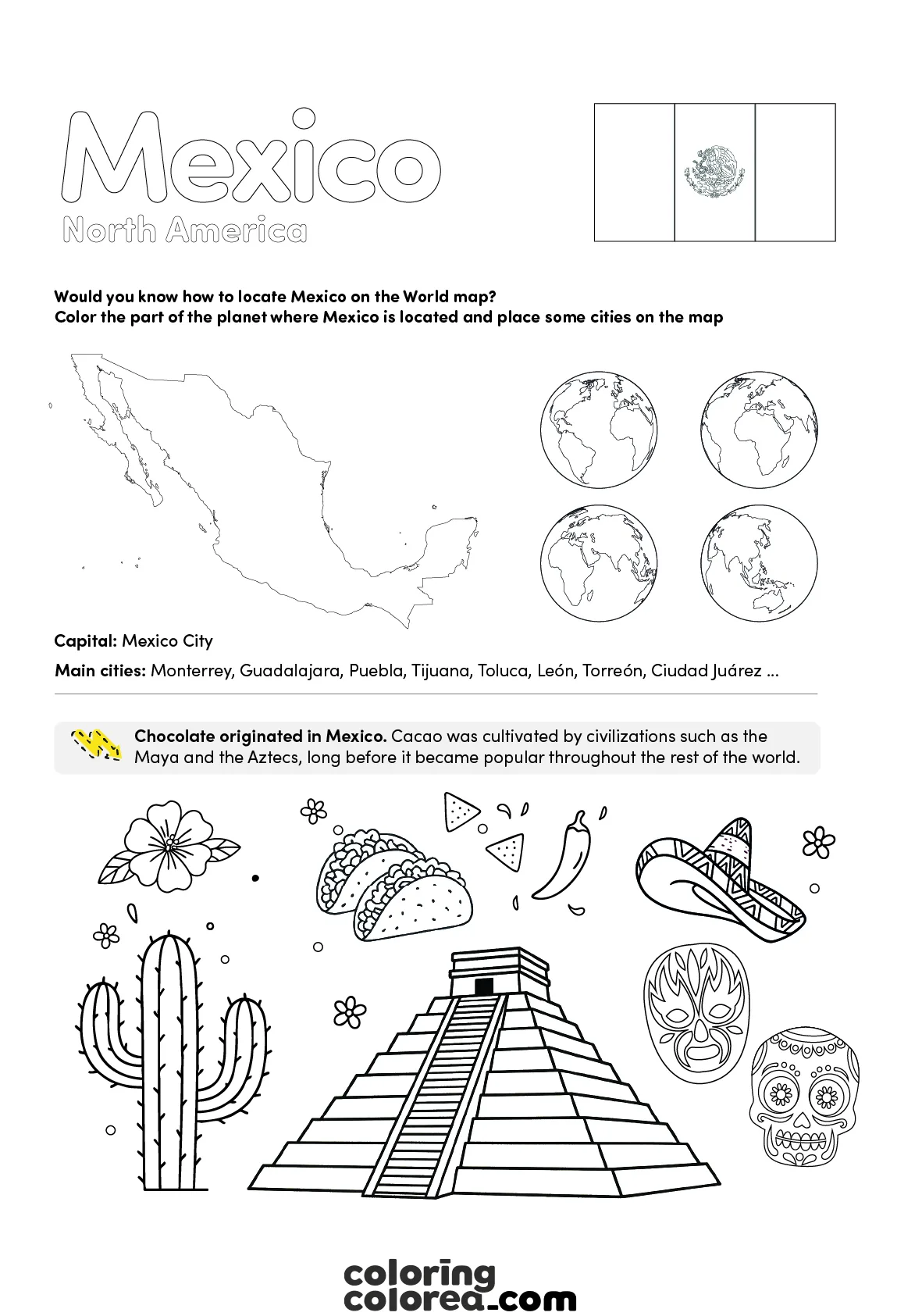 Free educational resources. A trip to the wonderful Mexico. Geography and Environmental Knowledge