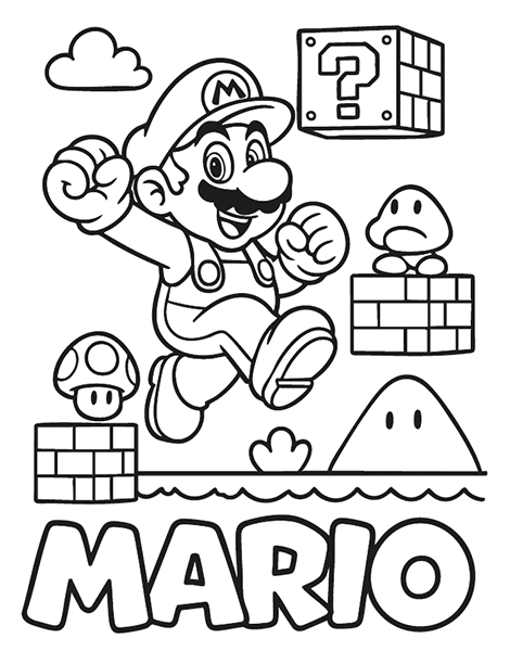 Super Mario Bros colouring picture